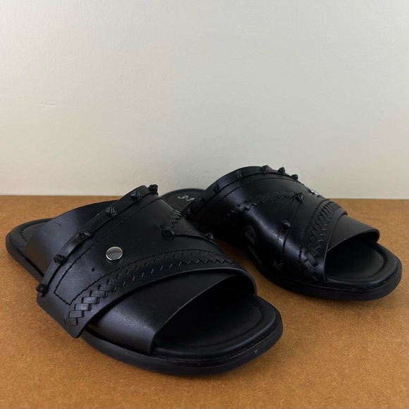 NEW 3.1 PHILLIP LIM BLACK LEATHER SLIDES - Picture 2 of 14